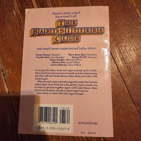 The Babysitters Club Mary Anne Misses Logan #46 Vintage 90s Apple Paperback - Picture 2 of 7